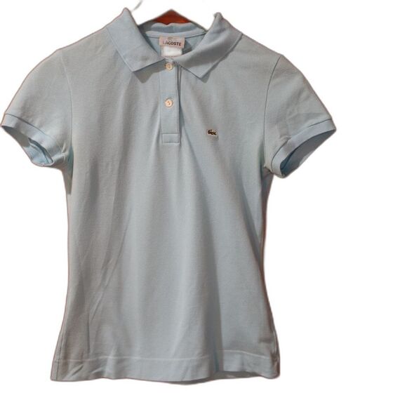 Lacoste Blue Short Sleeve Fitted Polo Preppy Shirt 38 - Picture 1 of 8